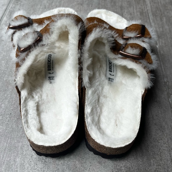 Birkenstock Arizona Shearling Slide Sandal - Women's NWOT Size 38 - Picture 2 of 6
